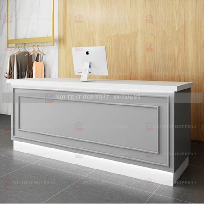 Quầy Lễ Tân Thấp QLTTG618 - Quầy Thu Ngân, Quầy Trung Tâm, Quầy Gỗ Công Nghiệp Hiện Đại
